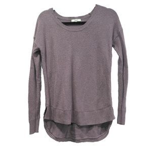 Madewell Womens Chronicle Texture Open Knit Sweater Size XS Purple Shirttail Hem